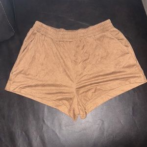 BROWN SUEDE SHORTS